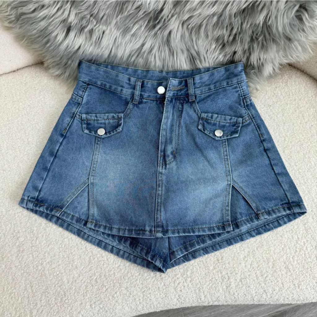 Chân Váy Jean Bigsize Nữ Chữ A Lưng Cao,Quần Váy Bò Không Co Giãn Lên Phom Che Bụng Cực Tốt GV3 GV2