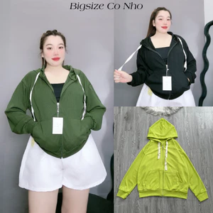 Áo Khoác Mùa Hè Bigsize Nữ,Áo Khoác Có Mũ Big Size Phom BomBer Vải Sọc Gân Mềm Mát KHOAC2 KHOAC5