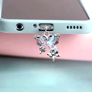 Nút Chống Bụi Lỗ Cắm sạc iphone Bằng Hợp Kim Đính Đá Trang Trí Điện Thoại iphone