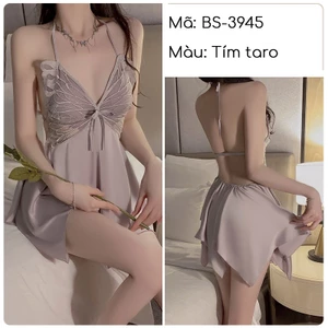 Váy ngủ lụa phối ren sexy gợi cảm kèm mút mỏng nâng ngực thiết kế sang chảnh quyến rũ