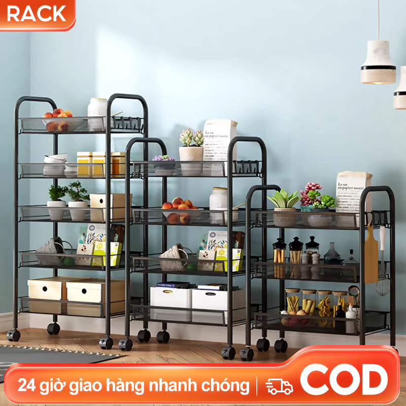 RACK Xe đẩy spa 3/4/5 tầng sắt mắt lưới Kệ đựng đồ đa năng bánh xe di ...