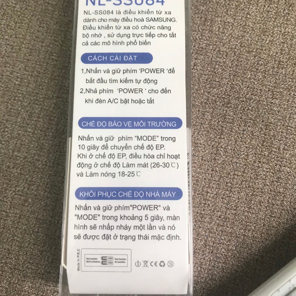 Điều khiển điều hòa samsung đa năng NL-SS084 kèm hộp dùng cho nhiều mẫu khiển khác nhau