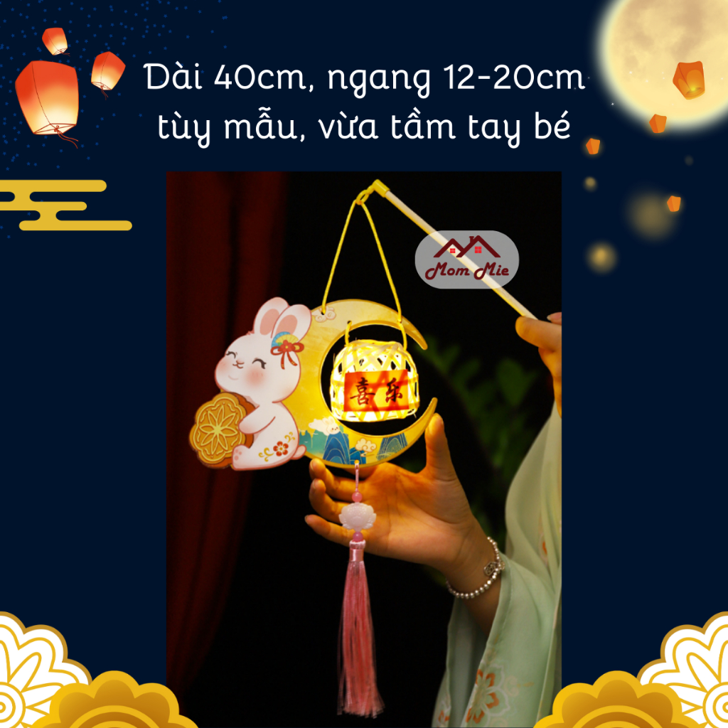Lồng đèn Trung thu DIY Lồng Đèn Giỏ Tre Thỏ Ngọc - Đồ Chơi Cho Bé PUKAPI