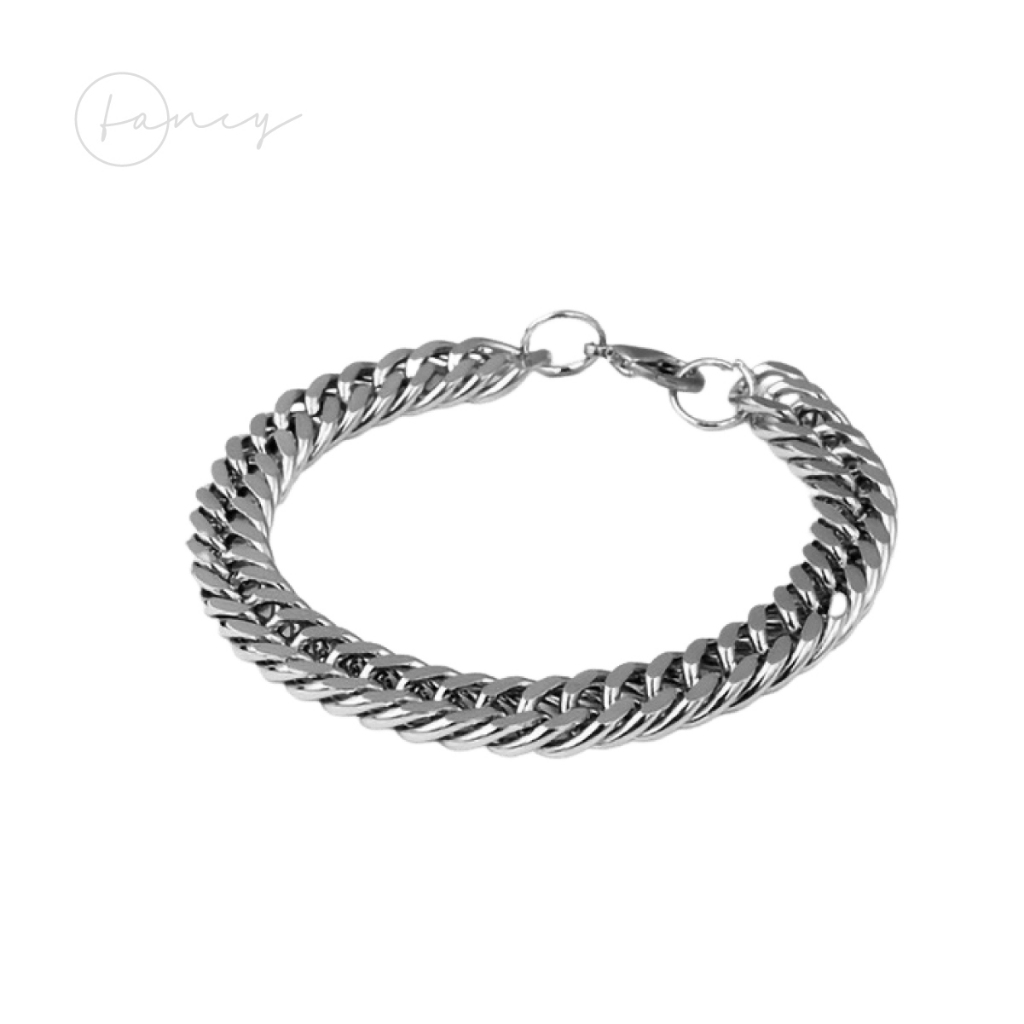 Lắc tay nam titan cao cấp không gỉ, vòng tay nam Fancy dạng chuỗi xích thời trang cá tính