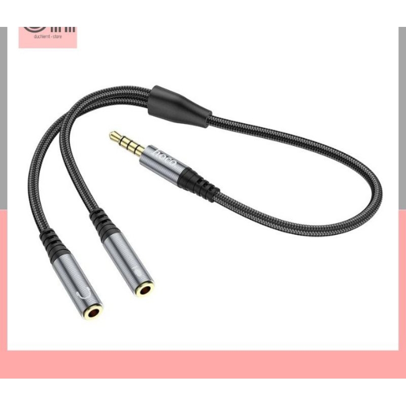 Jack chuyển đổi tín hiệu âm thanh AUX 3.5mm 1 ra 2 Hoco UPA21