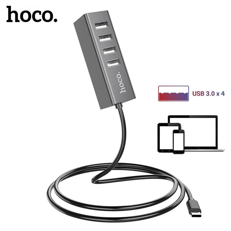 Cáp Chuyển Đổi Hoco HB1 4 Cổng USB 2.0 Kết Nối Thiết Bị Ngoại Vi: Bàn Phím, Chuột, USB, Ổ Cứng Di Động.