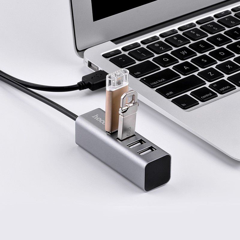 Cáp Chuyển Đổi Hoco HB1 4 Cổng USB 2.0 Kết Nối Thiết Bị Ngoại Vi: Bàn Phím, Chuột, USB, Ổ Cứng Di Động.