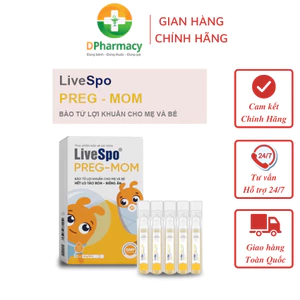 Men vi sinh chứa bào tử lợi khuẩn LiveSpo Pregmom cho bé táo bón, biếng ăn (20 ống)