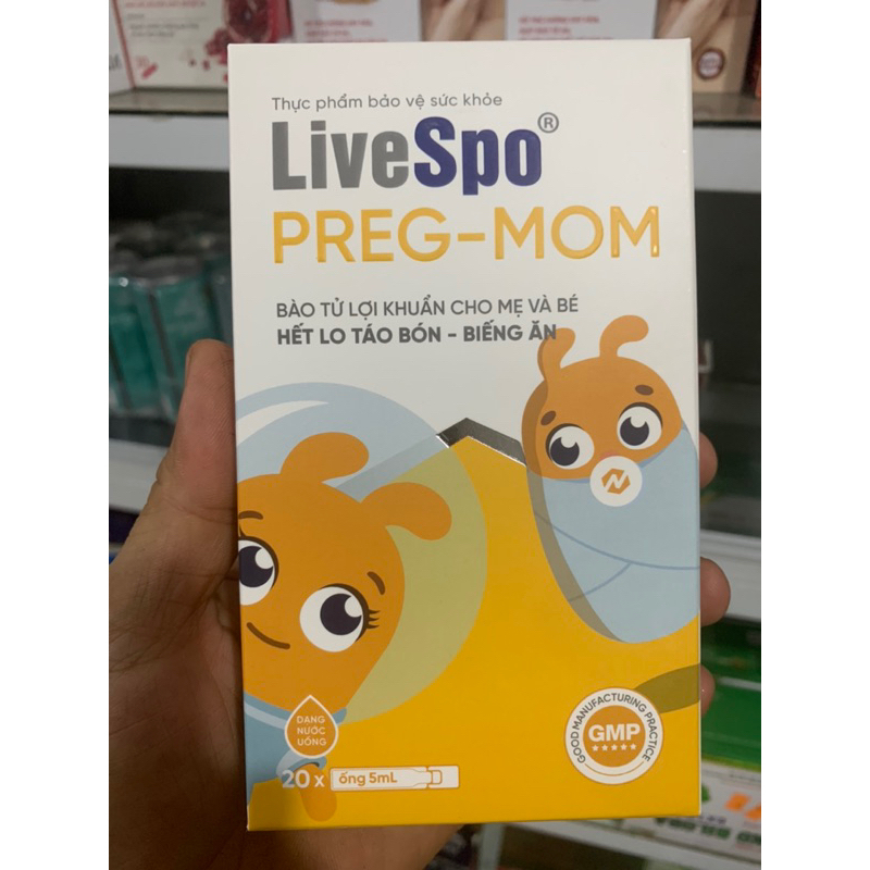 Men vi sinh chứa bào tử lợi khuẩn LiveSpo Pregmom cho bé táo bón, biếng ăn (20 ống)