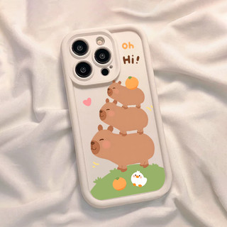 Ốp lưng iphone viền cao chống sốc Capybara cute dành cho ip 6/7/8/plus/x/xr/xs/11/12/13/14/15/pro max - dc2018