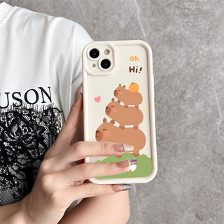 Ốp lưng iphone viền cao chống sốc Capybara cute dành cho ip 6/7/8/plus/x/xr/xs/11/12/13/14/15/pro max - dc2018