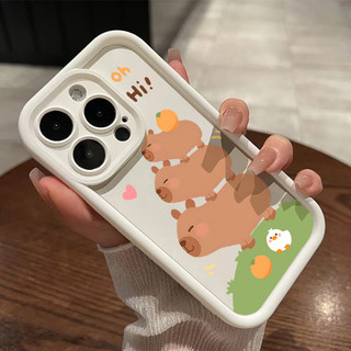 Ốp lưng iphone viền cao chống sốc Capybara cute dành cho ip 6/7/8/plus/x/xr/xs/11/12/13/14/15/pro max - dc2018