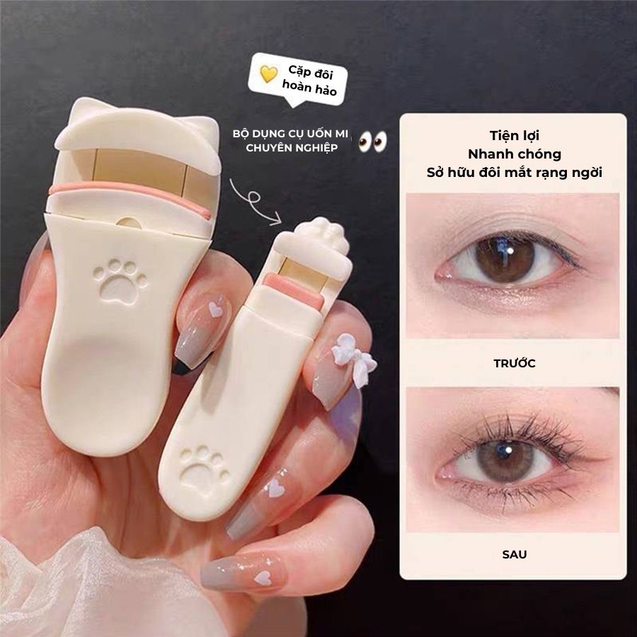 Kẹp uốn mi 3D hình móng vuốt mèo siêu dễ thương