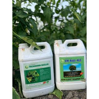 Combo 2 can 5L trichoderma và em root phòng héo xanh, thối rễ, kích rễ, dưỡng rễ, bén rễ nhanh