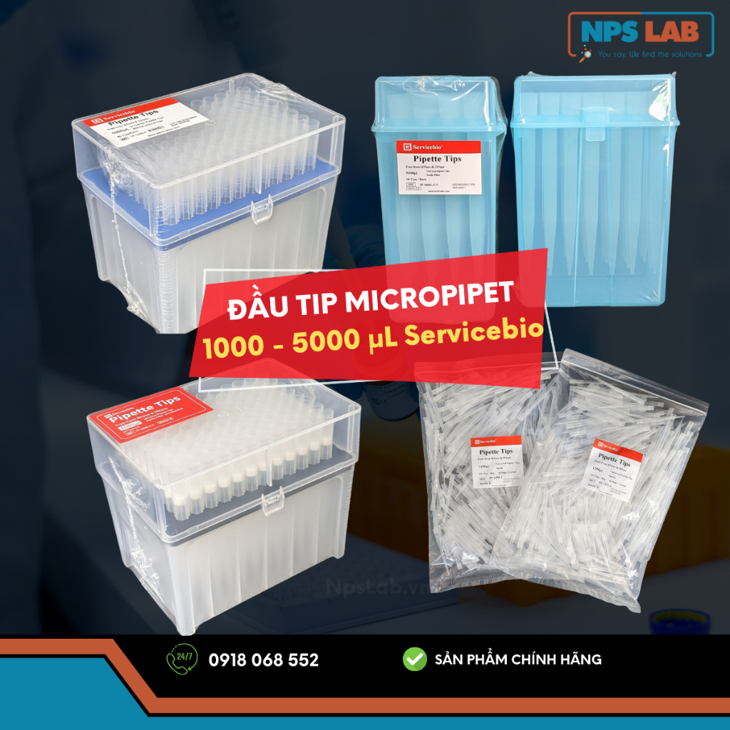 Đầu tip micropipet 1000ul - 5000ul dễ dàng thao tác với dung dịch lớn ...