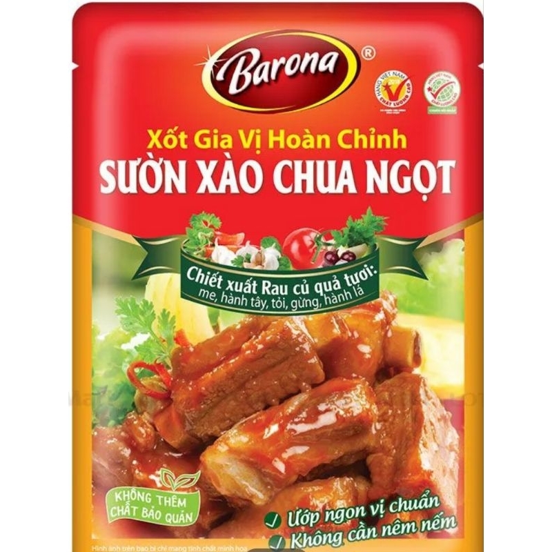 Xốt sườn xào chua ngọt Barona gói 80g