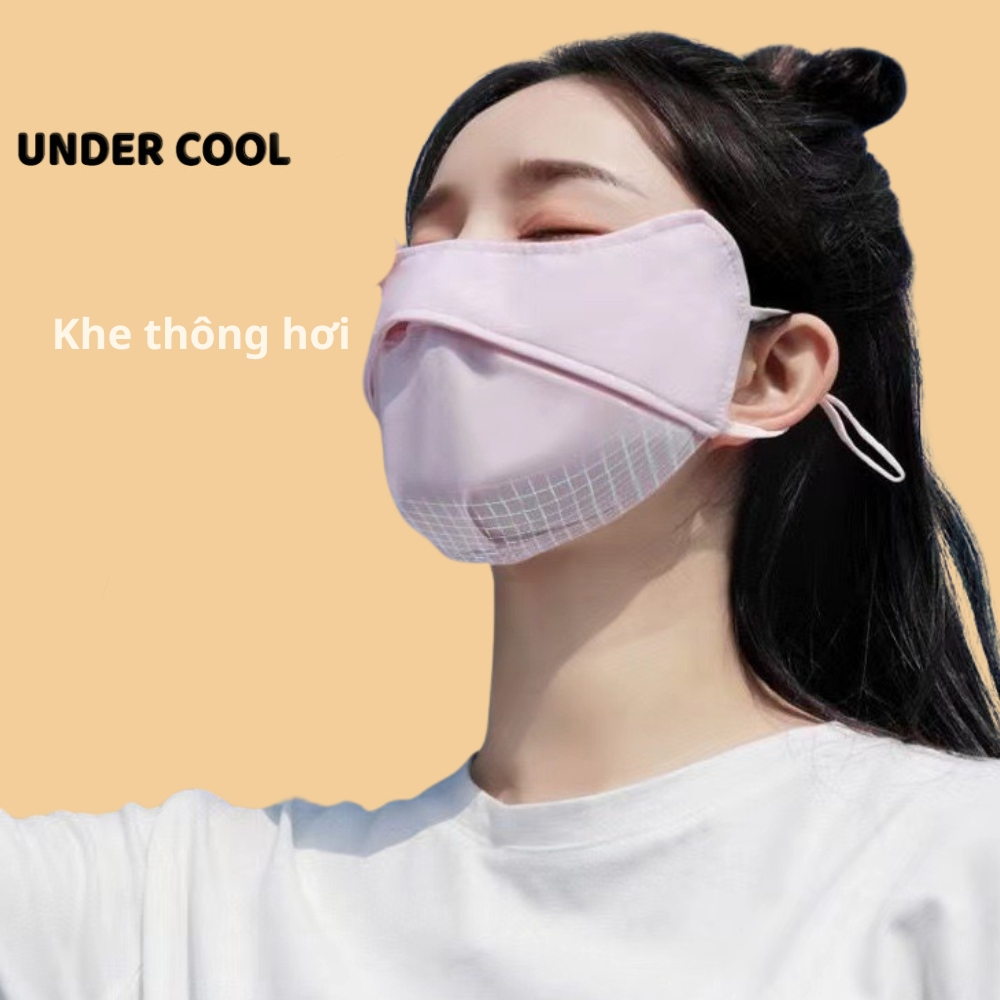 Khẩu Trang Chống Tia UV UNDERCOOL 5D UPF 50+ Unisex Nhiều Màu chống nắng Chính Hãng chất lụa băng mềm mịn mát KT03