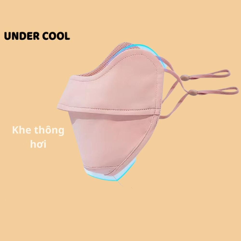 Khẩu Trang Chống Tia UV UNDERCOOL 5D UPF 50+ Unisex Nhiều Màu chống nắng Chính Hãng chất lụa băng mềm mịn mát KT03