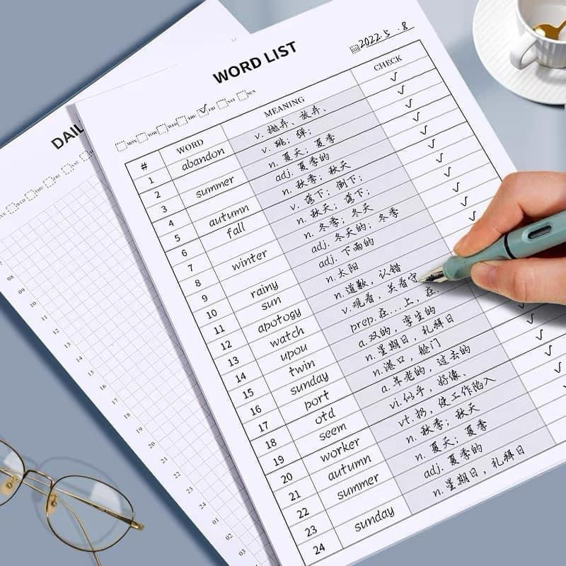 Tập giấy note học từ vựng khổ B5 gồm 30 tờ WORD LIST | Shopee Việt Nam