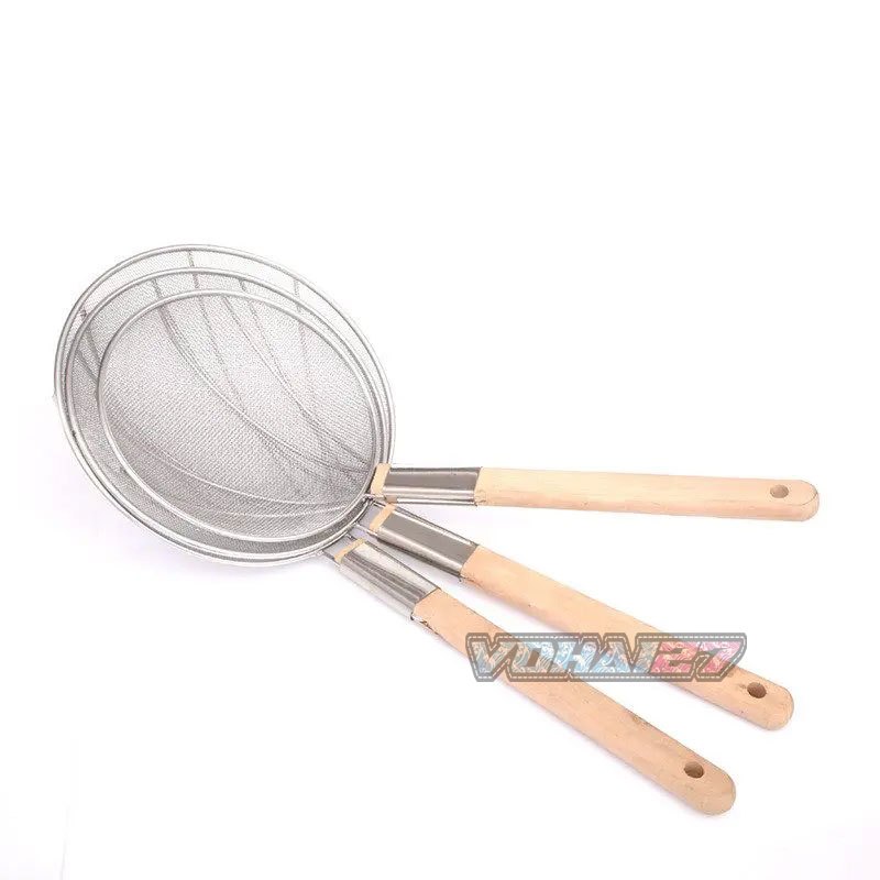 Vợt mì lưới inox - vợt mì inox cao cấp 304 cán tre