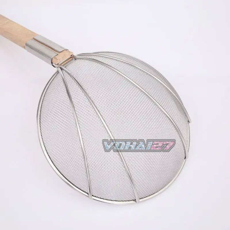 Vợt mì lưới inox - vợt mì inox cao cấp 304 cán tre