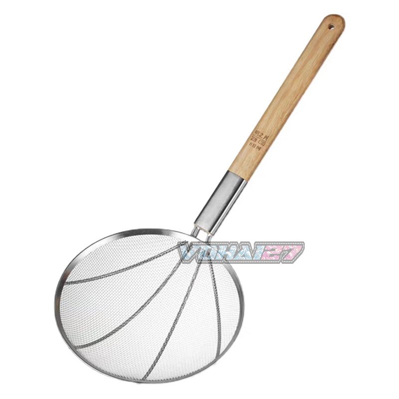 Vợt mì lưới inox - vợt mì inox cao cấp 304 cán tre