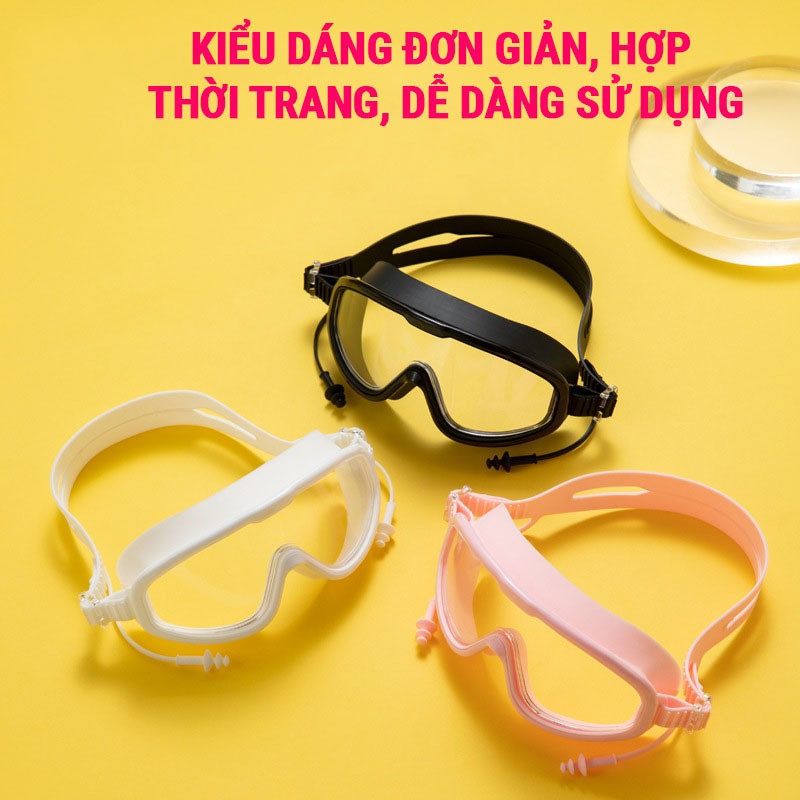 Kính bơi mắt trong 362 góc nhìn 180 độ cản tia UV, sương mờ dành cho người lớn và trẻ em từ 8 tuổi