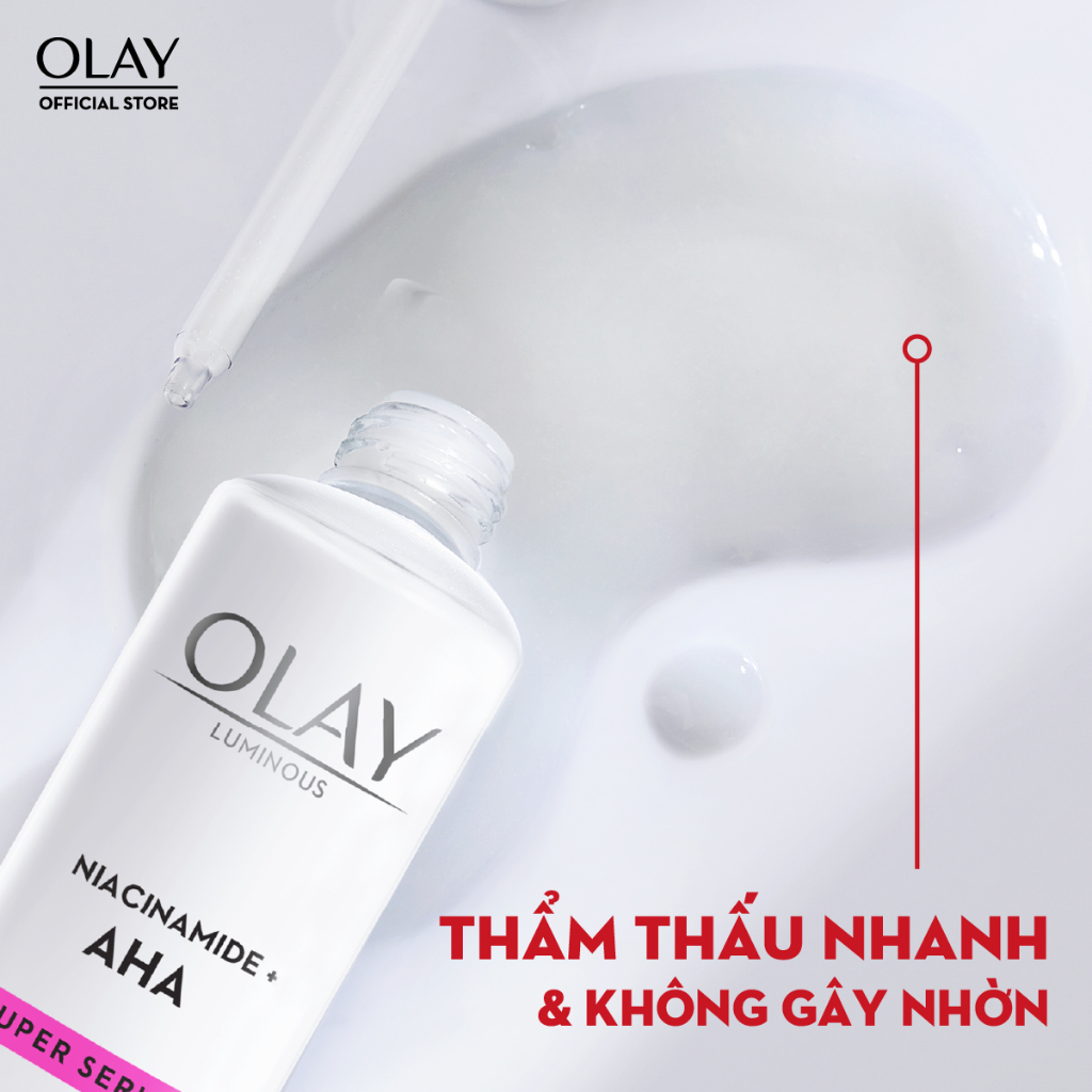 Ảnh Super Serum OLAY LUMINOUS NIACINAMIDE AHA Dưỡng Sáng Da, Mờ Thâm Mụn 30ML 4