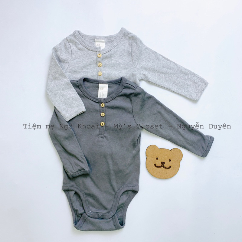 [MD112] H.M Body chip dài tay màu Basic cho bé yêu