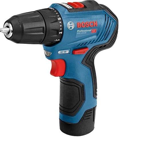 Máy khoan pin Bosch GSR 12V-30 Động cơ không chổi than SET 2 Pin + sạc