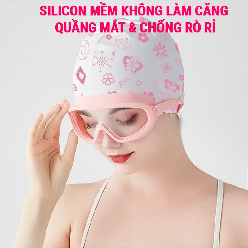 Kính bơi mắt trong 362 góc nhìn 180 độ cản tia UV, sương mờ dành cho người lớn và trẻ em từ 8 tuổi