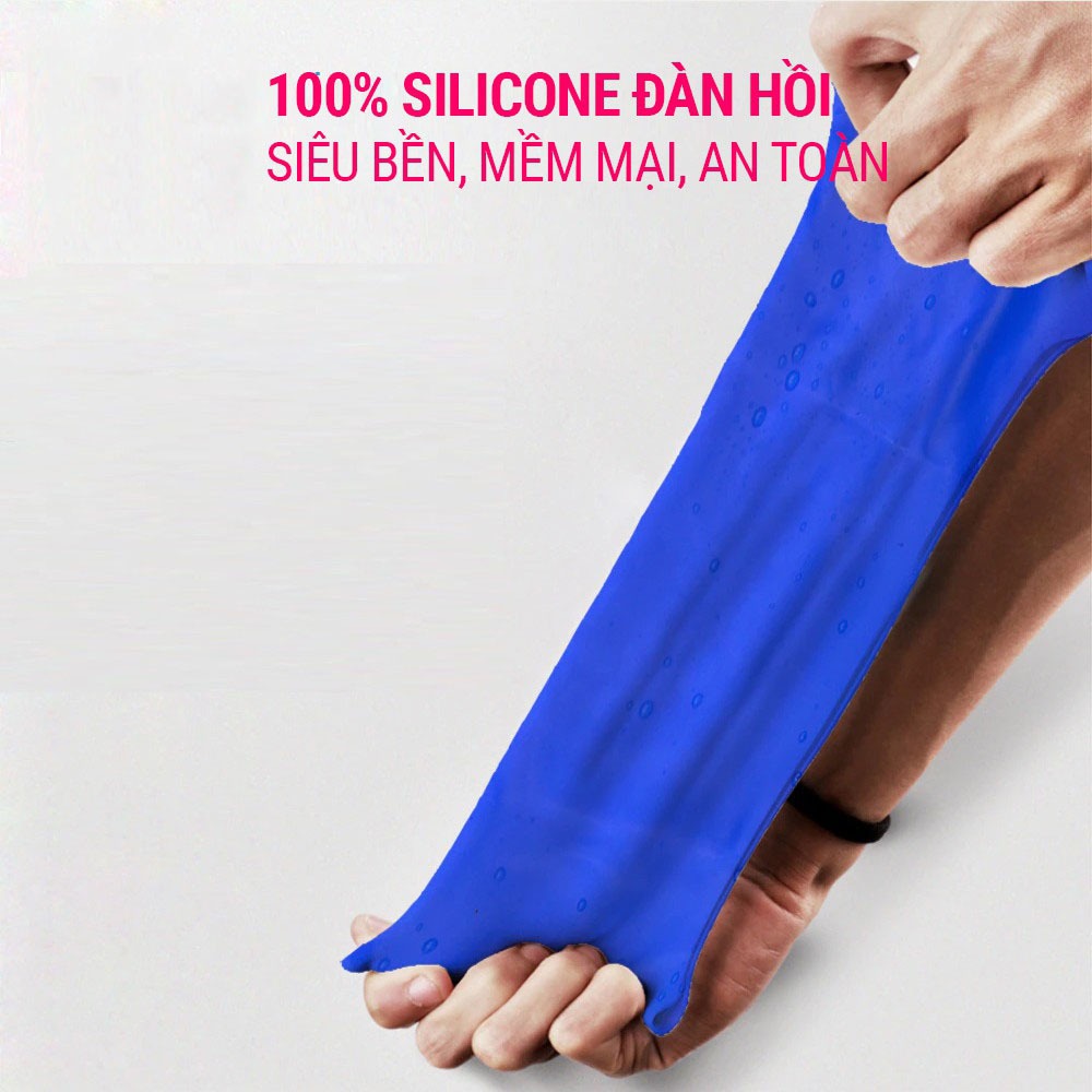 Mũ bơi SPORTY CA45 silicone co giãn, chống nước 100%, chùm tai cho nữ có tóc dài búi