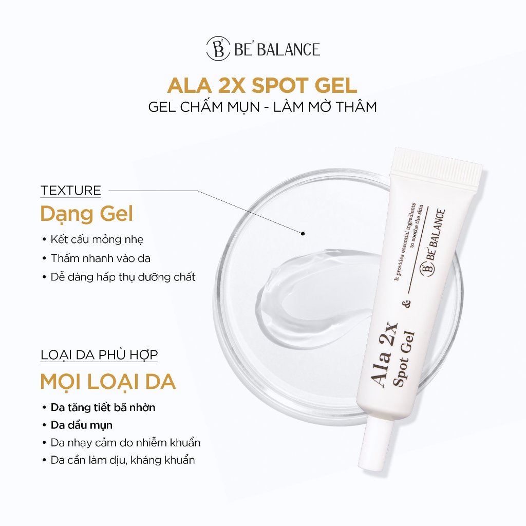 Ảnh Gel Chấm Mụn Be'Balance ALA 2X SPOT GEL giúp Chăm Sóc Da có Vấn Đề về Mụn 10ml 4