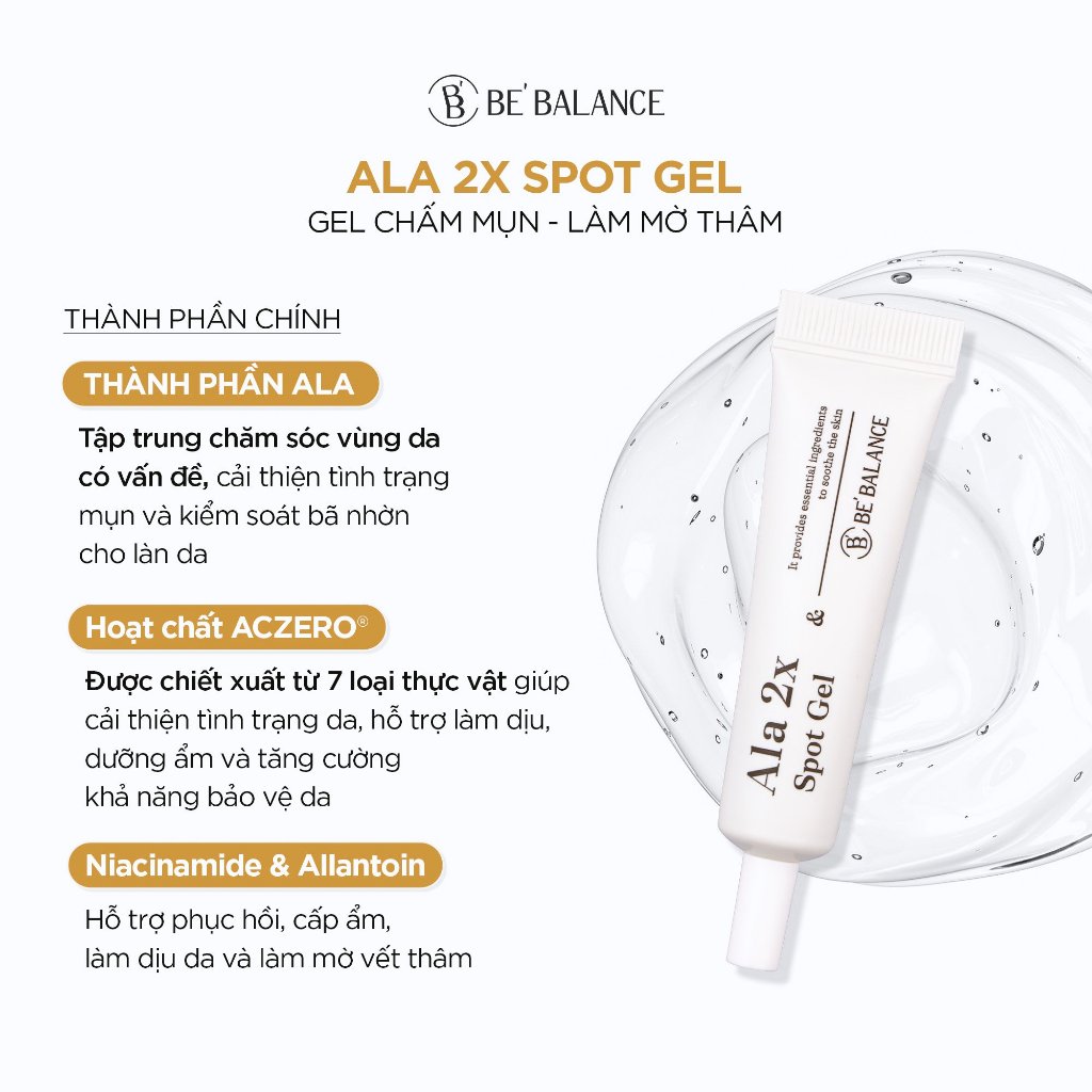 Ảnh Gel Chấm Mụn Be'Balance ALA 2X SPOT GEL giúp Chăm Sóc Da có Vấn Đề về Mụn 10ml 3