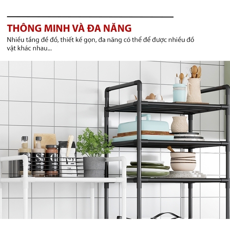 ONLY Kệ Nhà Bếp Kệ Đa Năng 2-6 Tầng Giá Đựng Đồ Chắc Chắn Và Bền Kế Rỗng Mở
