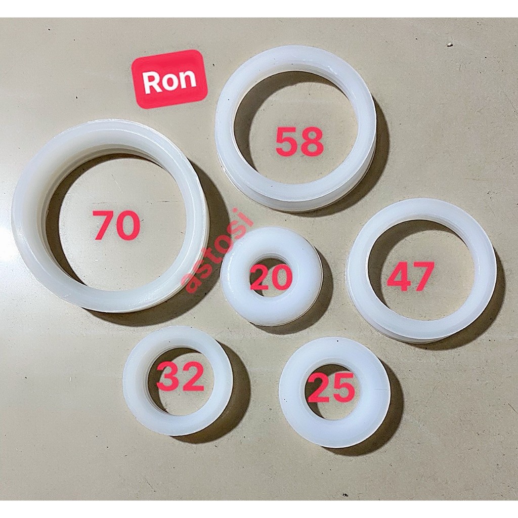 + 5 Gioăng Ron Trong Silicon, gồm ron phi 20,25, 32. 47, 58 .70 dùng cho máy nước nóng năng lượng mặt trời