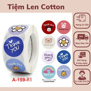 Cuộn 500 Tem Dán Thank You(hình ngẫu nhiên)