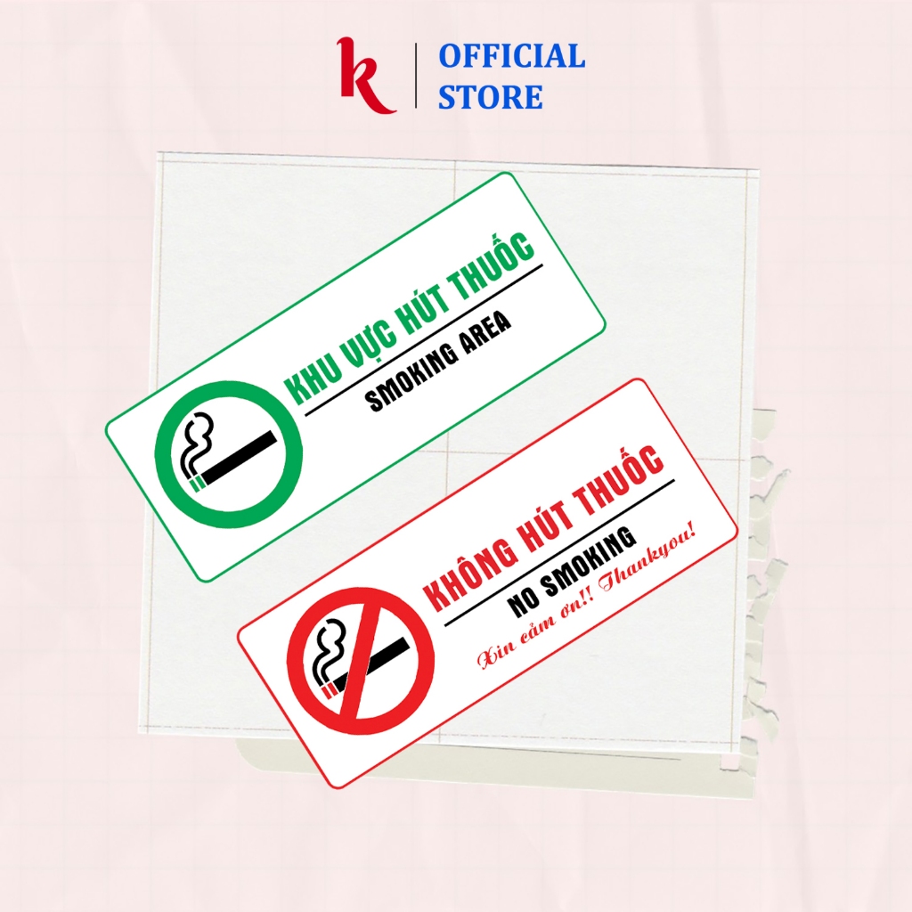 Tem cảnh báo cấm hút thuốc cho văn phòng, Công Ty, Nơi Công Cộng ...