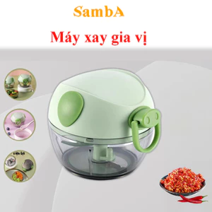 Xay tỏi ớt cầm tay mini hình mặt lợn kute để xay gia vị chuẩn 2 và 3 lưỡi dao - Samba