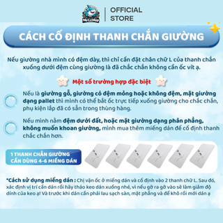 Miếng dán thanh chắn giường CHỊU TẢI 20KG, miếng dán cường lực KHÔNG KHOAN ĐỤC