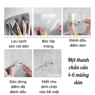 Miếng dán thanh chắn giường CHỊU TẢI 20KG, miếng dán cường lực KHÔNG KHOAN ĐỤC