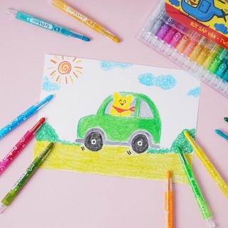 Bút Sáp Màu Vặn ARTMATE 12/18/24 Chiếc, Bút Sáp Màu Thiết Kế Ống Vặn Tiện Lợi, An Toàn CL-TC201/TC202/TC203