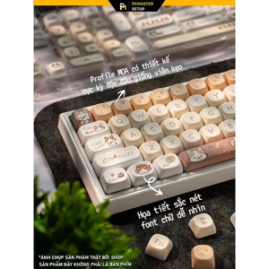 Keycap MOA pbt MeoMeo in dyesub không mờ họa tiết, nút keycaps bàn phím cơ