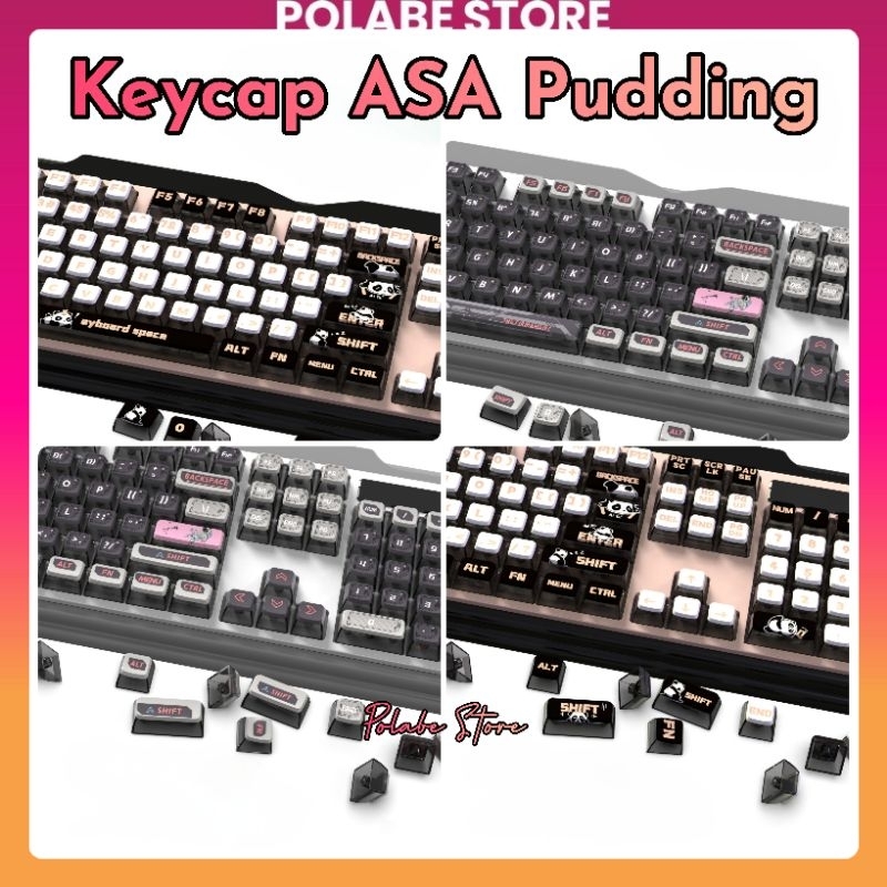 Keycap ASA Pudding xuyên led profile PBT Dyesub bàn phím cơ Polabe ...