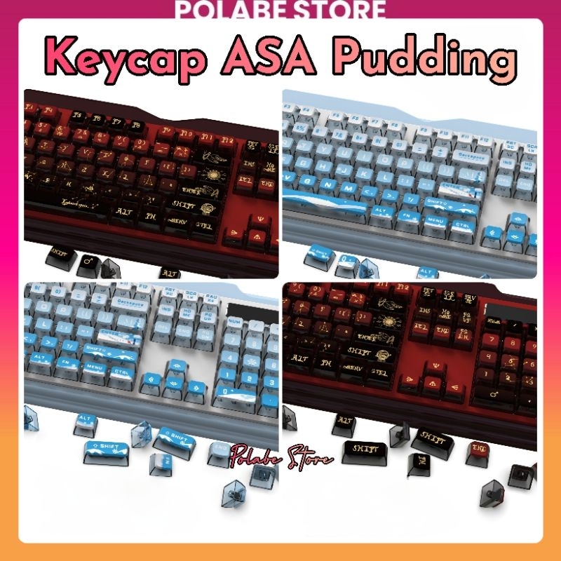 Keycap ASA Pudding xuyên led profile PBT Dyesub bàn phím cơ Polabe ...
