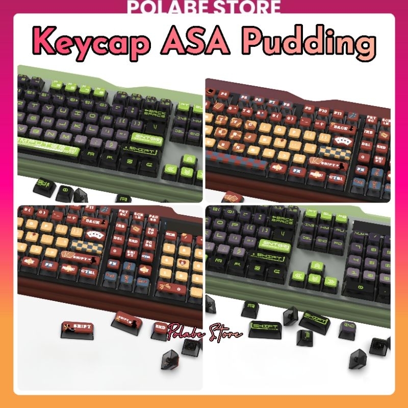 Keycap ASA Pudding xuyên led profile PBT Dyesub bàn phím cơ Polabe ...