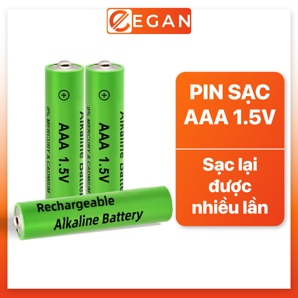Pin sạc AAA 1.5V dung lượng cao 3000mAh sạc lại được nhiều lần và bảo ...