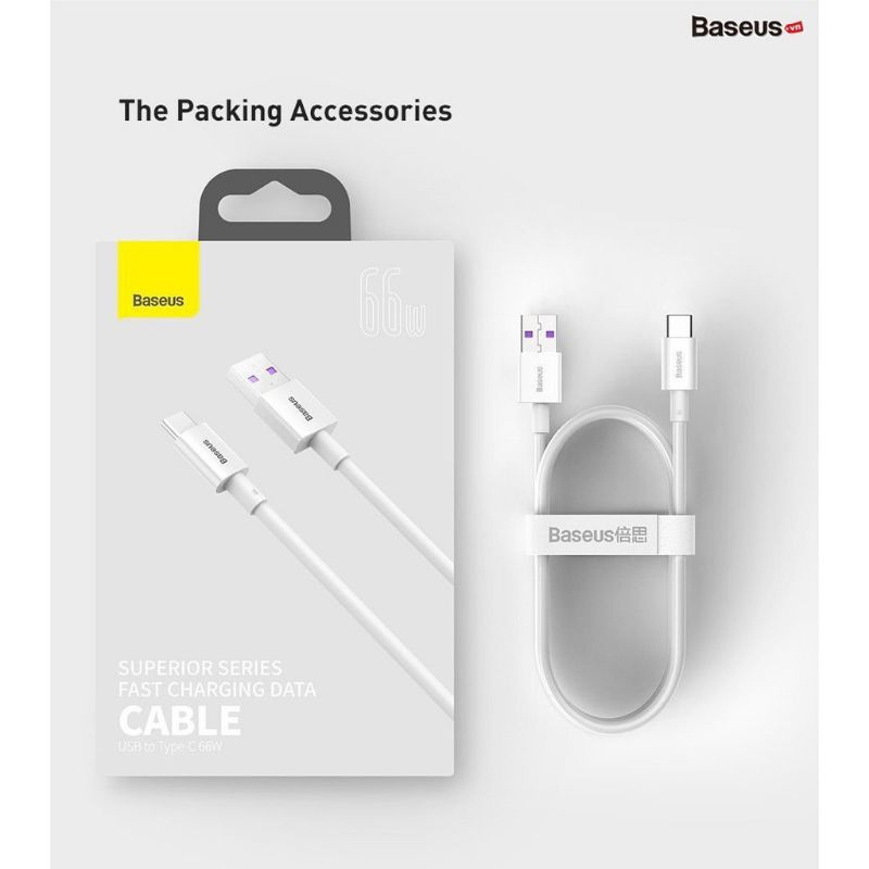 Cáp Sạc Nhanh Baseus Superior Series USB to Type-C dài 1m Công Suất 66W