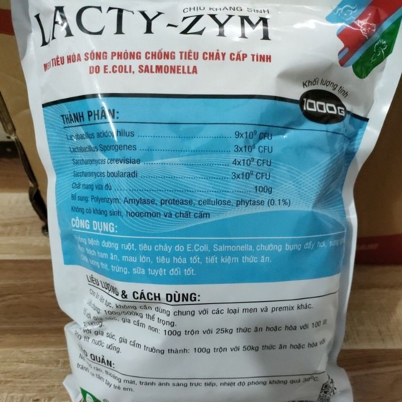 Men tiêu hóa sống cao cấp LACTY ZYM 1kg phòng chống tiêu chảy cấp cho ...