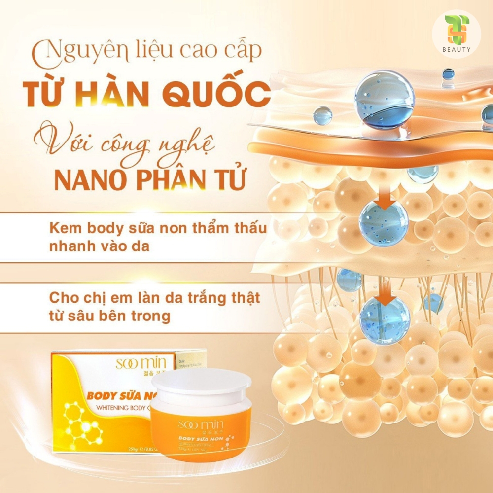 Kem Body Trắng Da [FREESHIP TOÀN QUỐC] Cấp Tốc, Phục hồi Da Mỏng Yếu, Chống Nắng SOO MIN Hàn Quốc Hũ 250 gr 2024